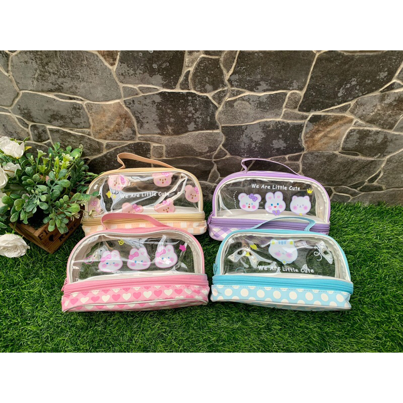 

Tempat Pensil anak 2 susun transparan cakep import