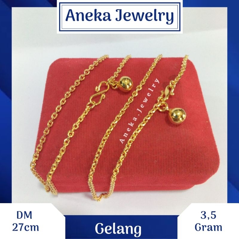 Gelang Kaki Nori, Sepuh Emas Kuning, Perak 925