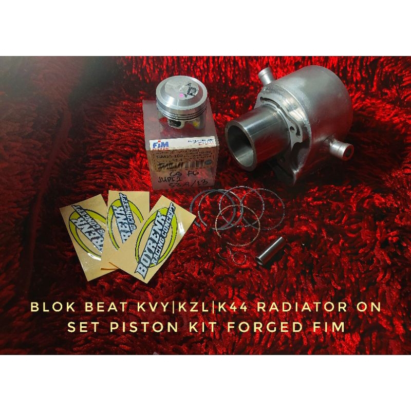 CYLINDER BLOK BEAT KVY|KZL|K44 BORE UP CUSTOME LUBANG RADIATOR  SET  PISTON KIT FIM35 DIAMETER 53.4 PIN 13