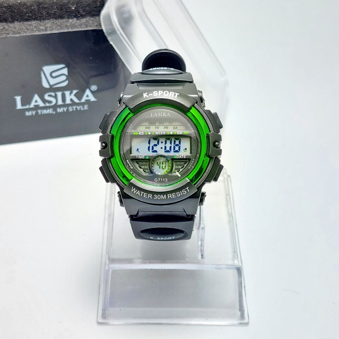 JAM TANGAN DIGITAL STRAP RUBBER ANTI AIR JAM TANGAN LASIKA TYPE 7113