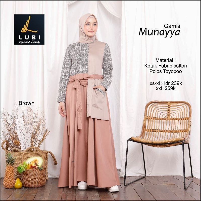 Gamis Munayya by Lubi / gamis Dewasa / Baju muslim panjang