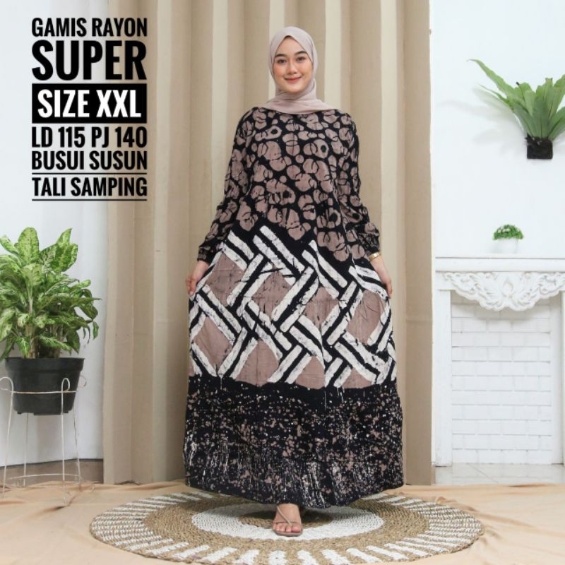 Gamis Rayon Super BuSui Abstrak / Tie Diye ( X gamis twill ) (100% Not Printing)