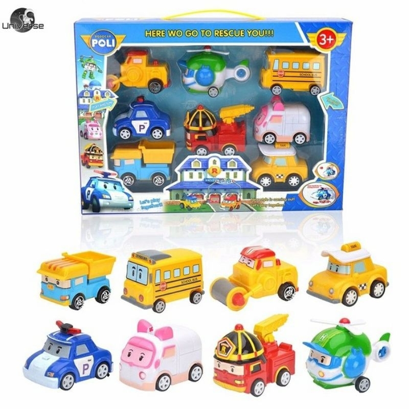 MAINAN ANAK MOBIL ROBOT CAR ISI 8 PCS MURAH / BISA COD 1 SET ISI 8