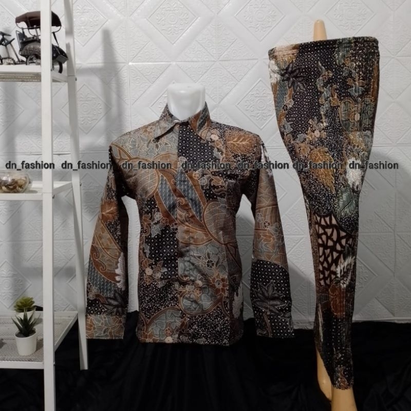 BATIK COUPLE/KEMEJA BATIK COUPLE/BATIK COUPLE LENGAN PANJANG/KEMEJA BATIK/ROK PLISKET BATIK/ROK BATIK/BATIK TERLARIS/TERLARIS