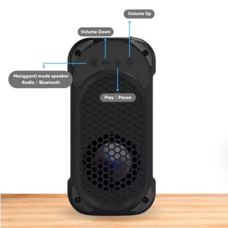 Speaker Bluetooth LED MK-102 Portabel Ultra BASS Wireless Stereo