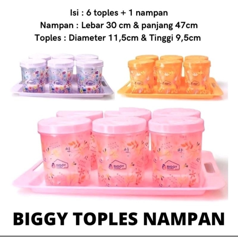 Toples kue Tinggi ( Gurvy Large/Besar) Tuscany Toples Large / Nampan set isi 6 Toples + 1 Nampan
