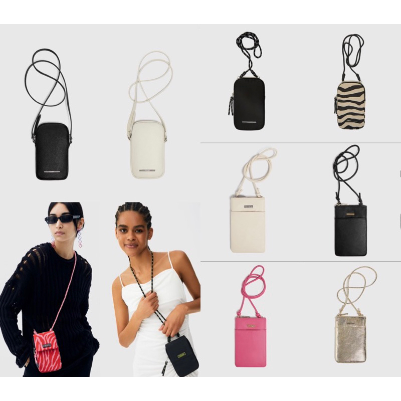 Ready SALE ‼️ Mini Pouch Phone SlingBag Wallet Motif Print Abstrak Blue Green Orange Peach Cream Cut