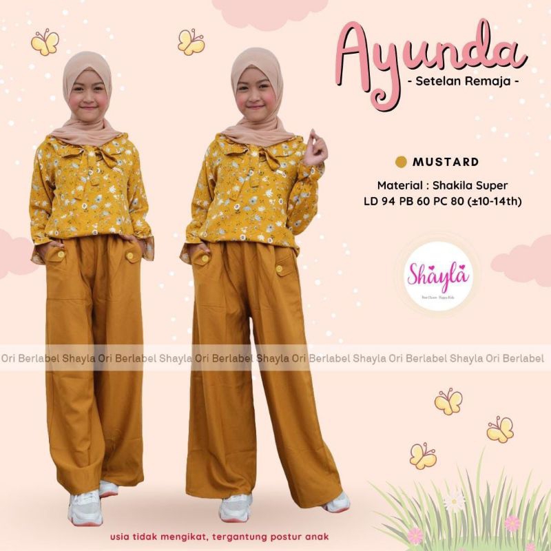 SETELAN ROK CELANA BLOUSE REMAJA ANAK CEWEK BAHAN SHAKILA PREMIUM SHINTA AYUNDA ORI SHAYLA