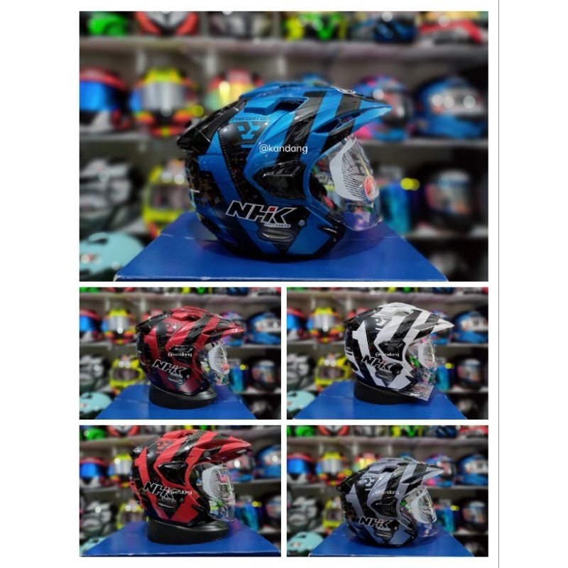 NHK PREDATOR CRIPTON MOTIF ROYAL HELM OPEN FACE DOBLE VISOR