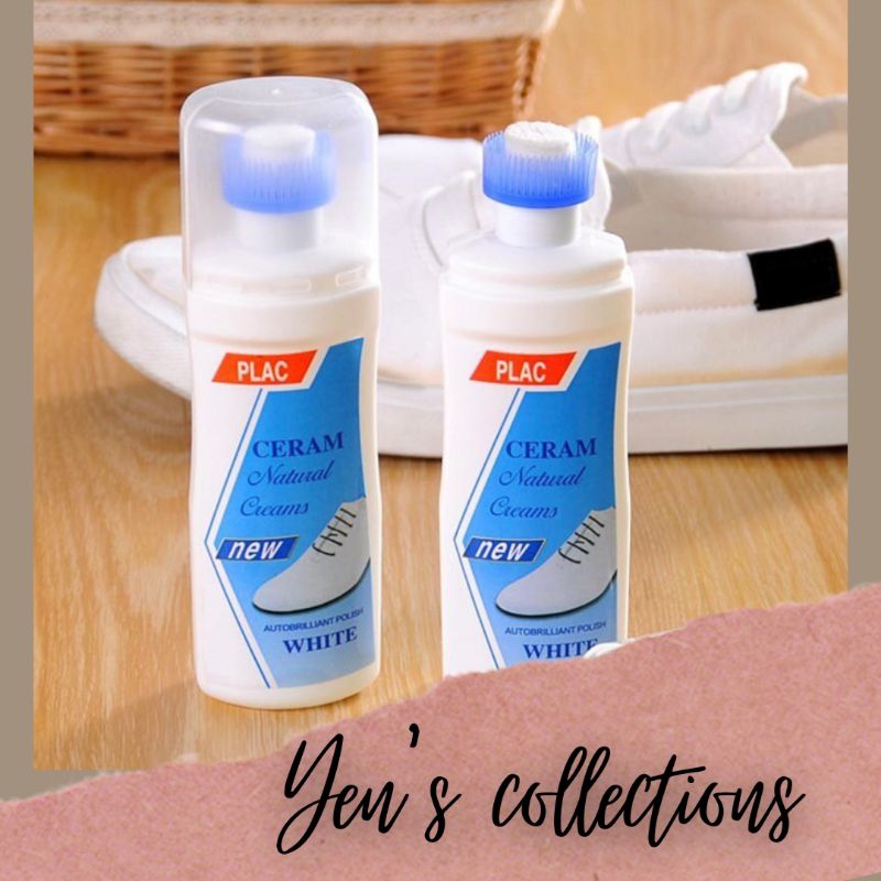 Plac cream cairan pembersih dan pemutih sepatu putih penghilang noda serbaguna semir sepatu ajaib
