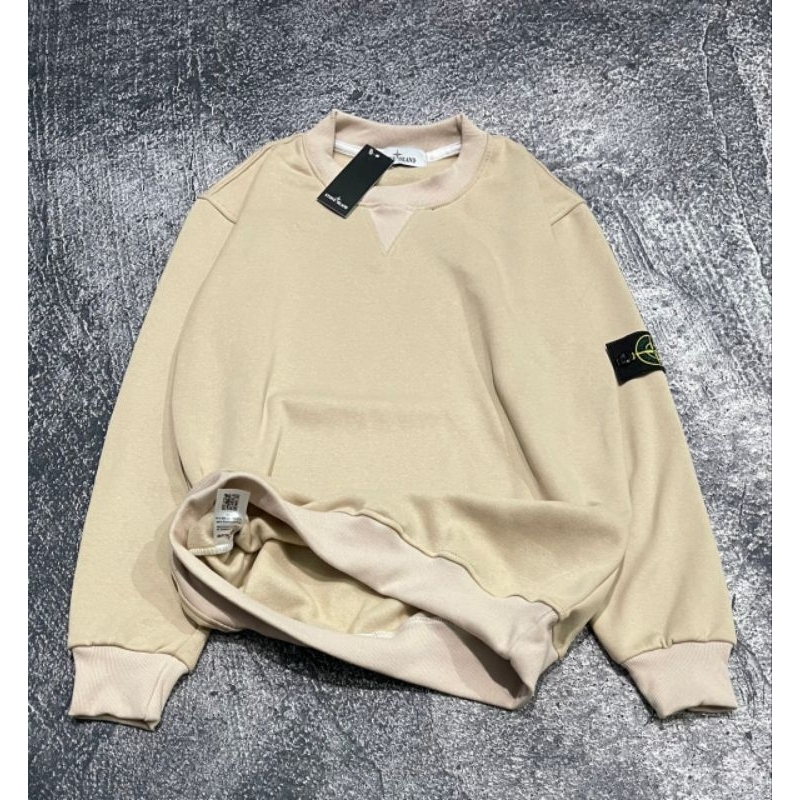 CREWNECK SWEATER HOODIE STONE ISLAND CREAM FULLTAG