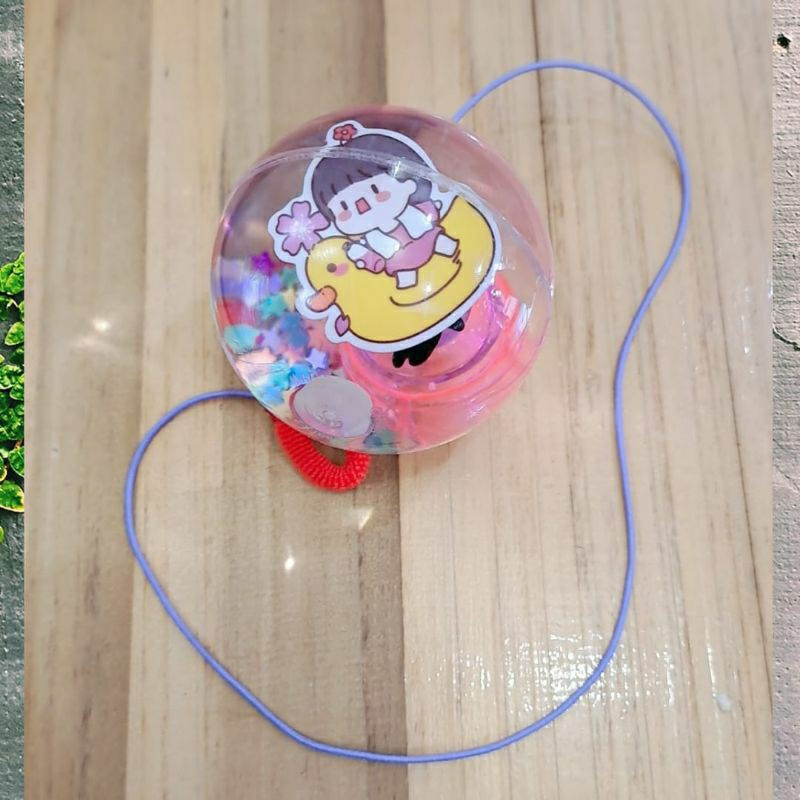 bola bekel LED bola karet air super glitter water ball mainan anak