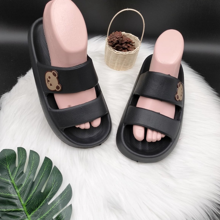 Sandal Slop Dewasa Motif BEAR Sandal Selop Kekinian Empuk Nyaman Sandal Rumah Terbaru 9012-1