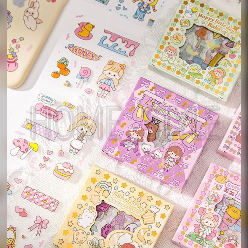 STIKER 2D MOTIF KARTUN KOREA LUCU ISI 100 LEMBAR ANTI AIR / STICKER DEKORASI HANDBOOK SCRAPBOOK BINDER TUMBLEE DIY 0164