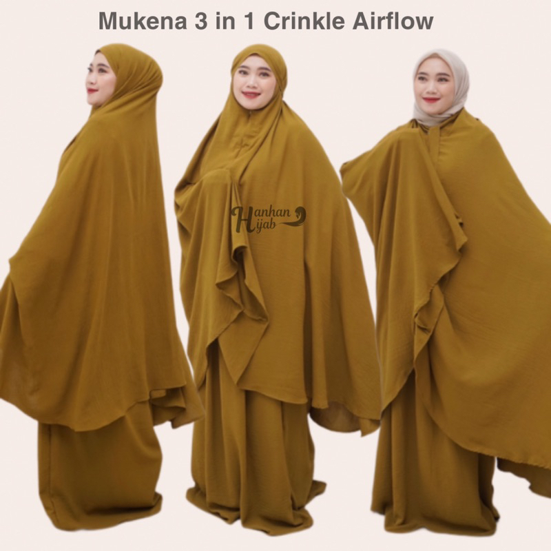 Mukena 3 in 1 Crinkle Airflow by Hanhan Hijab