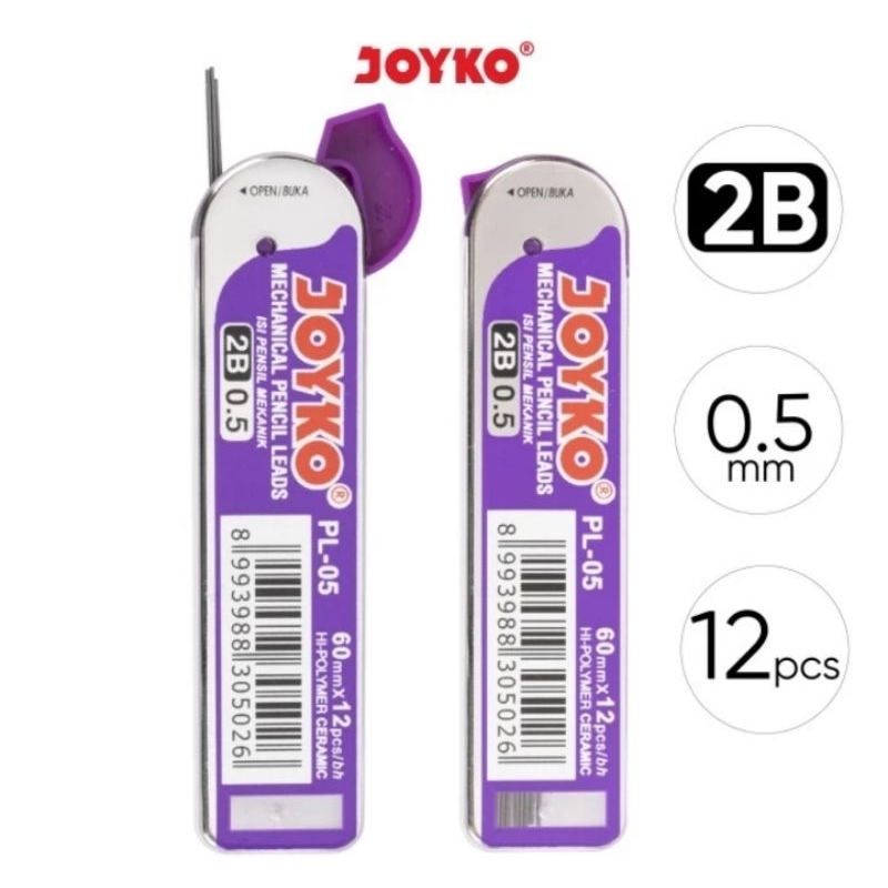 

isi pensil mekanik 2B Joyko PL 0,5 Refill mecanic pencil