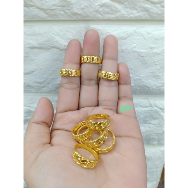 Cincin golden belah rotan replika mas kualitas golden lapis mas london,yg tebal