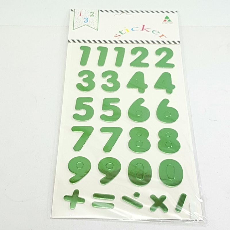 

Sticker Sponge Angka Metalik Hijau