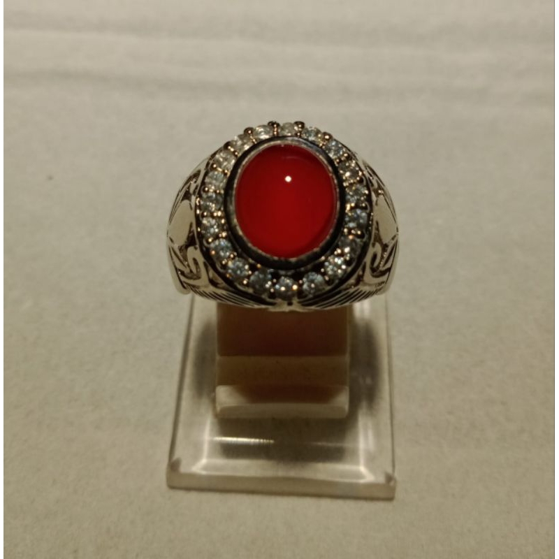 Batu cincin red baron kristal giwang