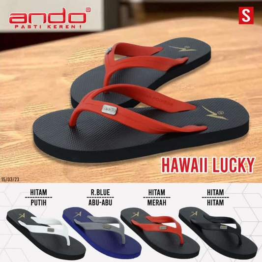 Ando Hawaii Lucky Terbaru Sandal Jepit Pria Sendal Cowok Laki Ando Original