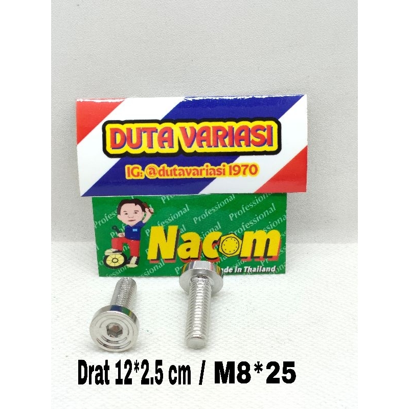 NACOM DV BAUT STANLESS MODEL SPIRAL DRAT 12*2.5  CM ( M8*25 )