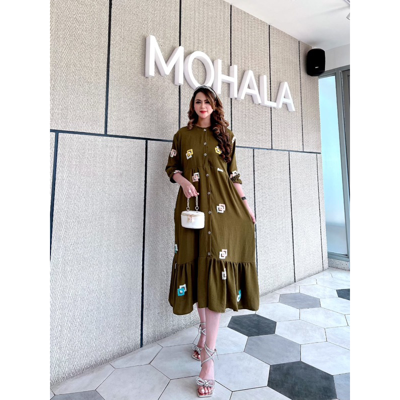 DASTER ANDIN ARAB AYUMI || BAHAN KRINGKEL PREMIUM || MODEL KANCING DEPAN BUSUI &amp; BUMIL LD 110