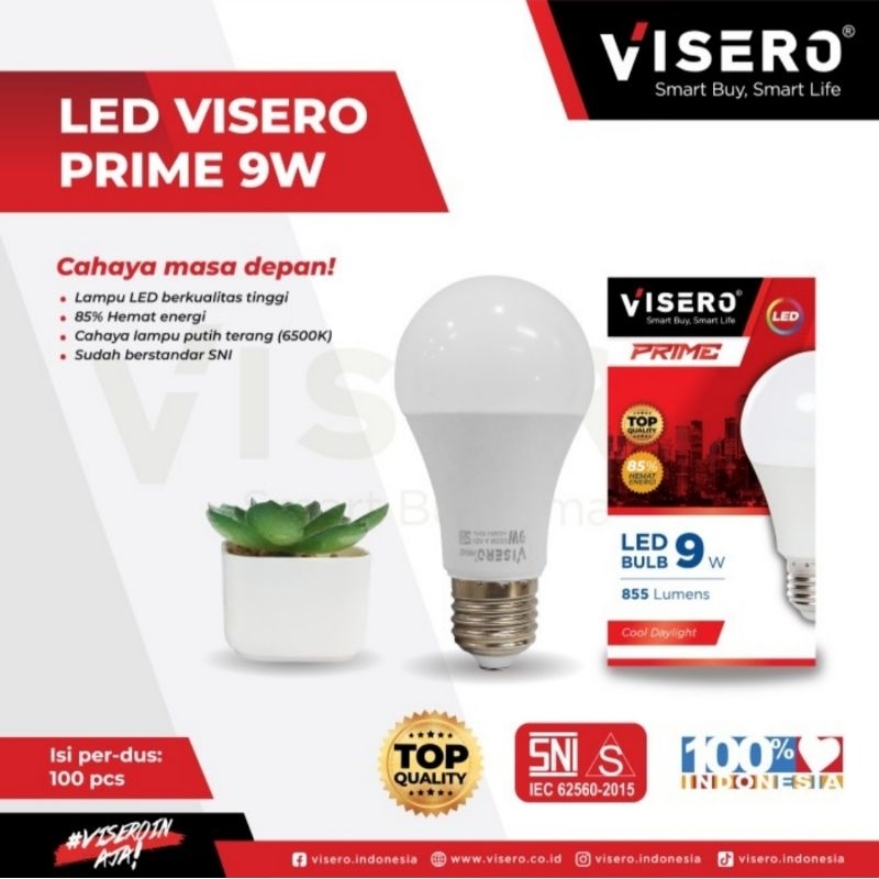 LAMPU BULB LED VISERO PRIME 9W SNI