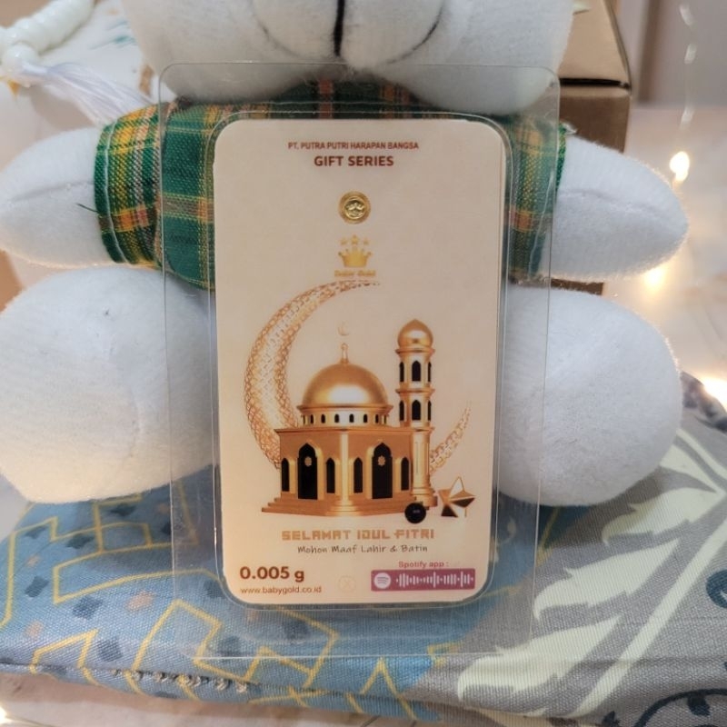 Logam Mulia Emas Baby Gold Lebaran 0.005 Gram (with Spotify Codes Idul Fitri)