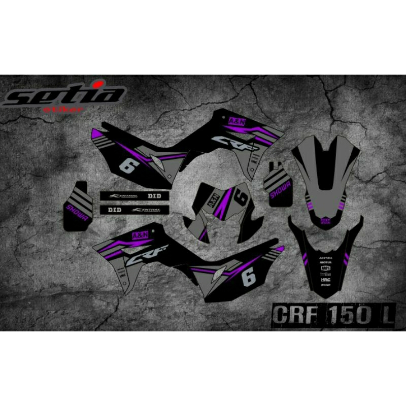 DECAL STIKER SUPERMOTO CRF 150 L UNGU, FULL BODY FREE CUSTOM ( CC.008)