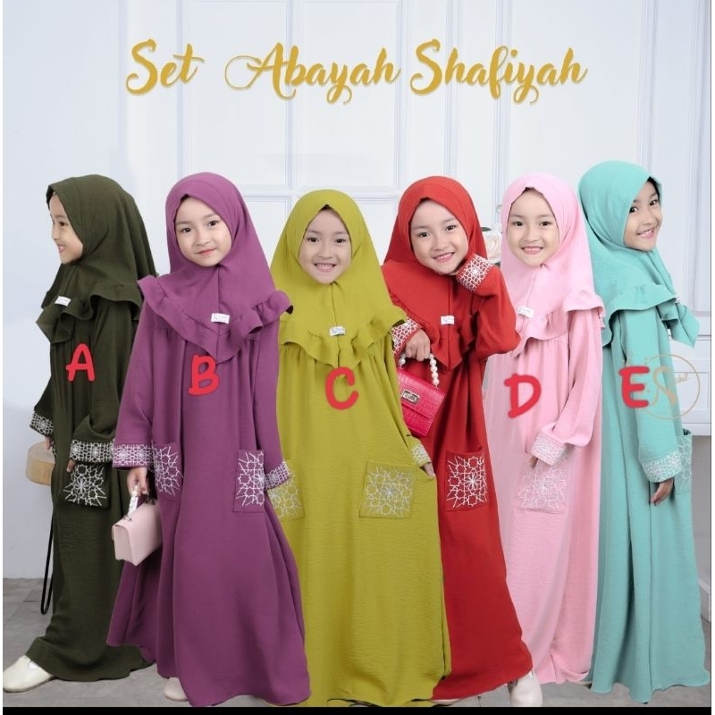 4-12T set abaya shafiyah gamis anak perempuan