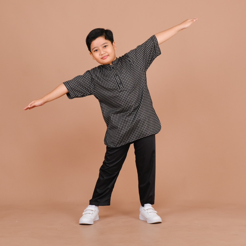 Adam (1) Setelan baju muslim koko anak Motif usia 2 3 4 5 6 7 8 9 10 tahun bahan katun model kurta