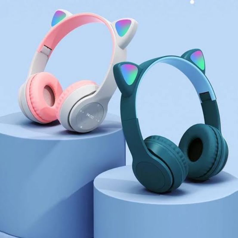 P47M Headphone Telinga Kucing Nirkabel Bluetooth Headset BANDO