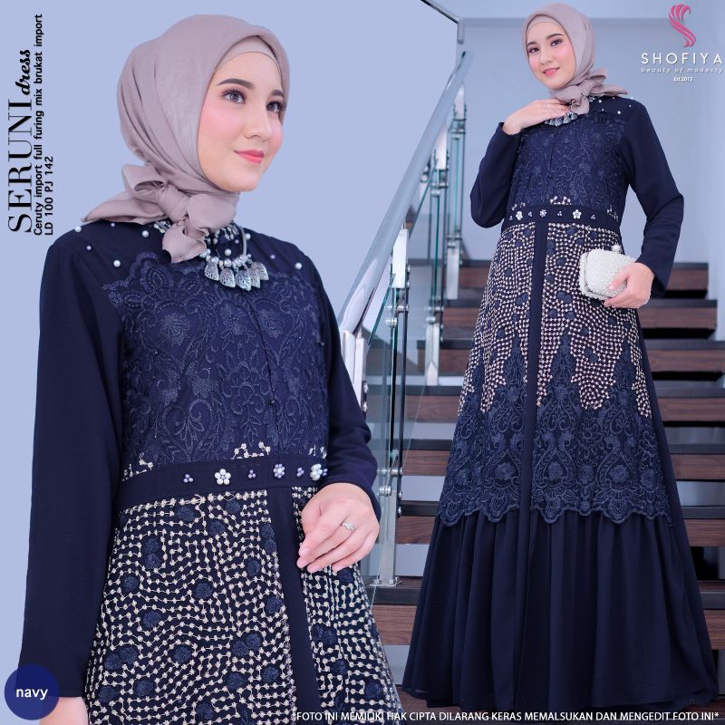 Seruni Dress shofiya / seruni shofiya / original shofiya / gamis bruklat shofiya / dresw bruklat sho