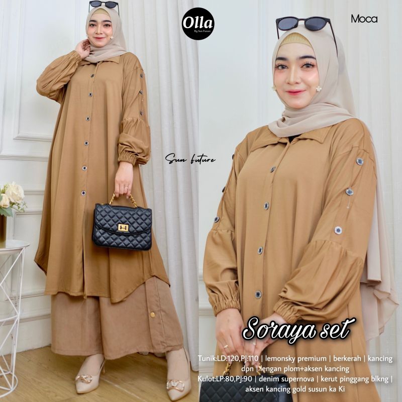 Soraya setelan tunik dan kulot premium