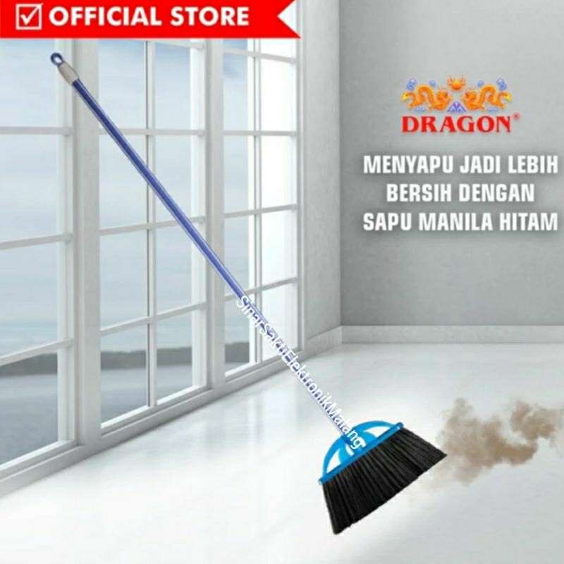 Sapu Lantai Plastik Taiwan Nilon Murah Awet Nylon Dragon Hitam Kipas