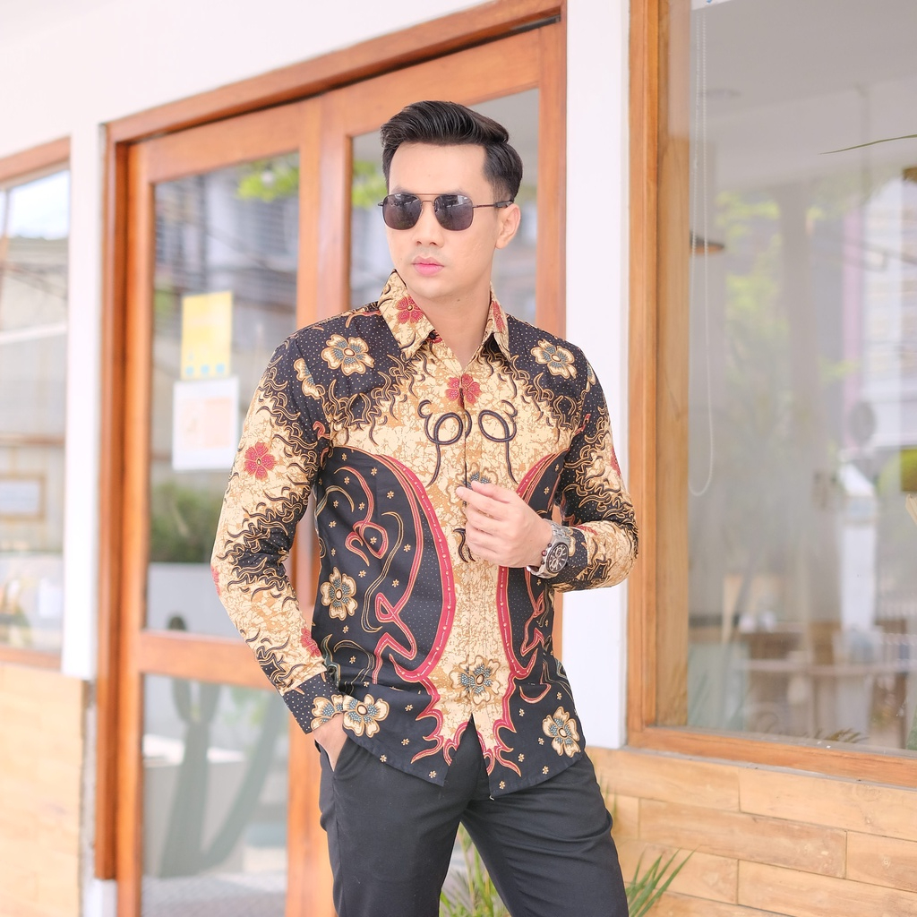 Batik Kertojoyo Premium New Terbaru Batik Sultan Cutting Slimfit Lengan Panjang Pria Batik Eksklusif Pri Lengan Panjang