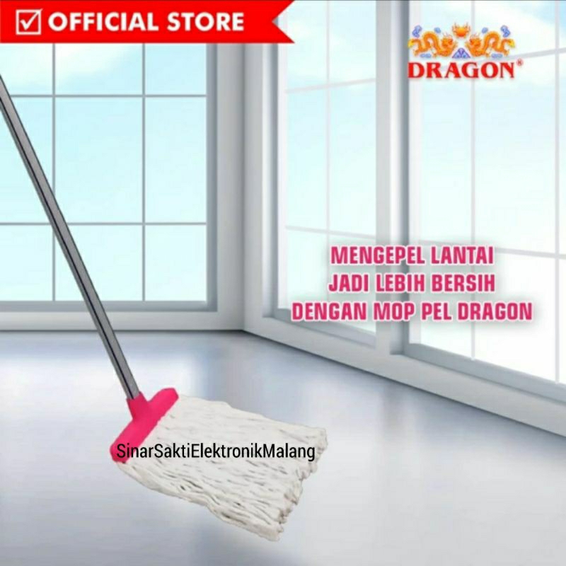 Alat Pel Lantai Dragon Floor Mop Besar Murah Awet Ringan Katun Obor