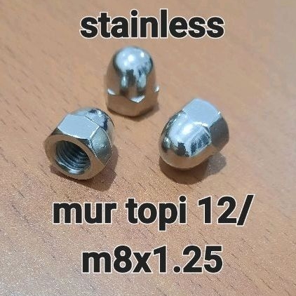 mur topi 12/m8 paket 2pcs. stainless