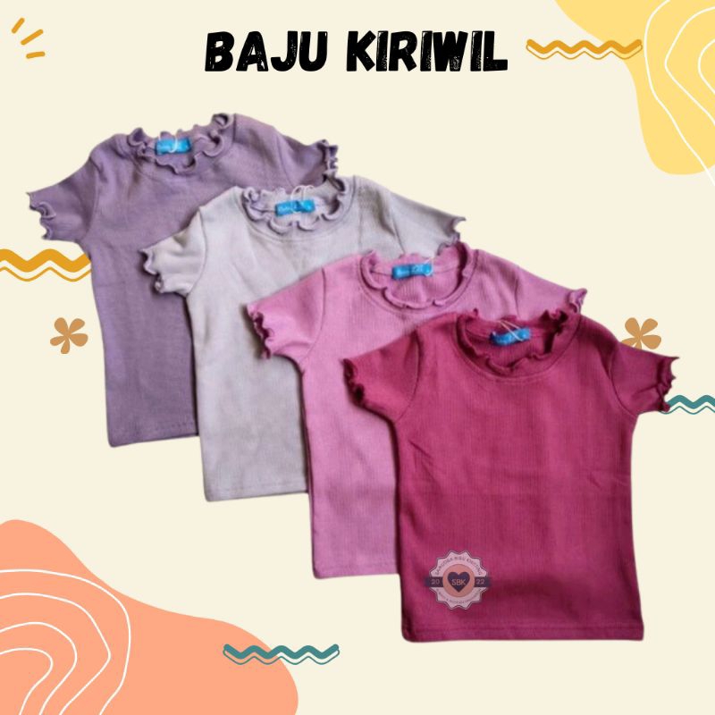 Baju Anak Perempuan Lengan Pendek KRIWIL Ruffle Knit Tee Rib | Baju Anak Perempuan Bahan Knit Rib