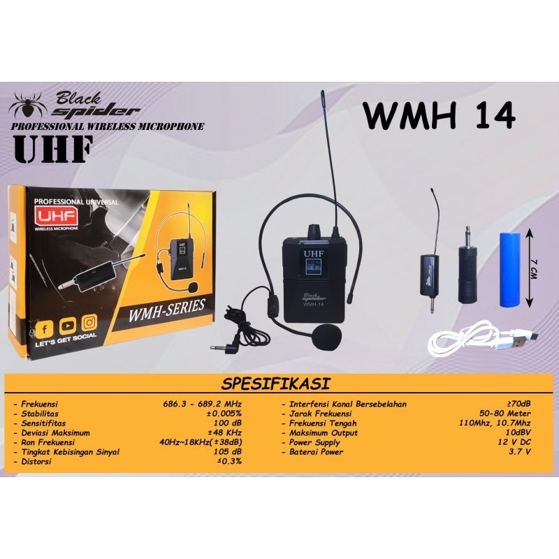 Mic wireless imam blackspider mic wireless senam panggung promo cuci gudang toko