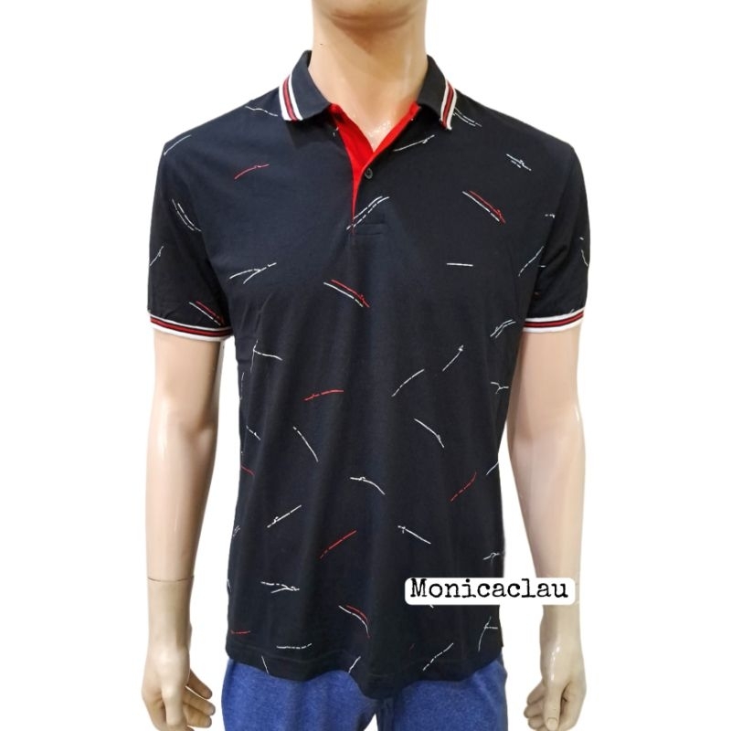 Kaos Polo Pria Poshboy Original Rotterdam Print Poloshirt Katun Hitam