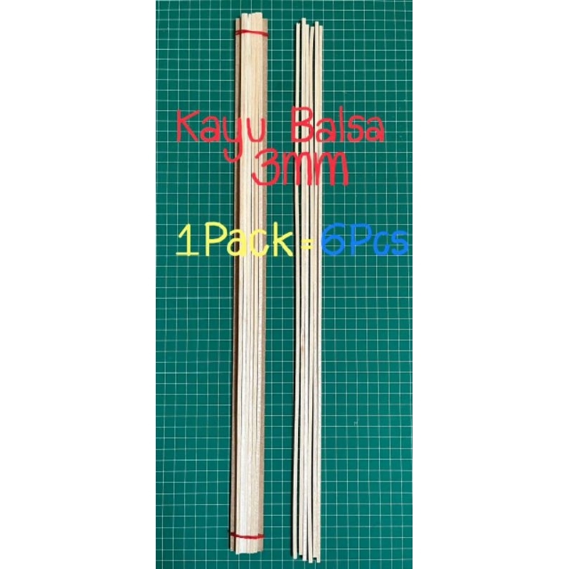 

(6 PCS) KAYU BALSA STIK UKURAN 2 MM & 3MM / KAYU BALSA / KAYU BALSA STIK (untuk maket, arsitek,dll)