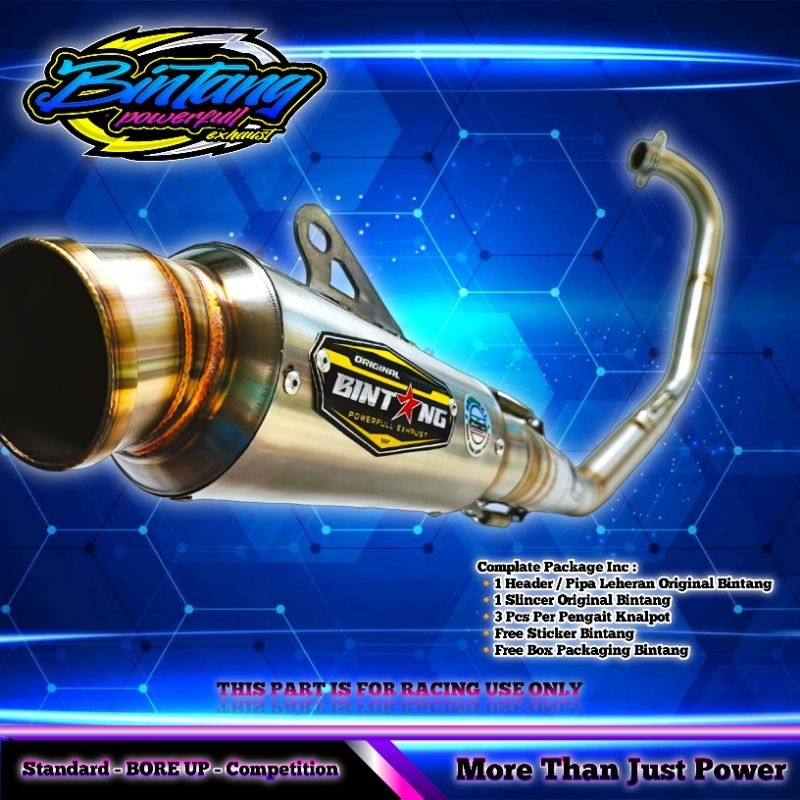 Knalpot Original Bintang Powerfull Exhaust Model RoadRace