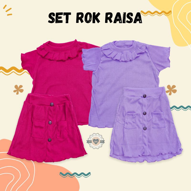 Baju Setelan Rok Anak Perempuan Raisa 1-5 Tahun Ruffle Knit Rib Rok Bahan Knit rib