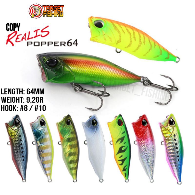 Replika Duo Realis Popper 64 Popper Mini 6,4cm 9gram Umpan Casting Tarpon Mangrove Jack Gabus Ultralight