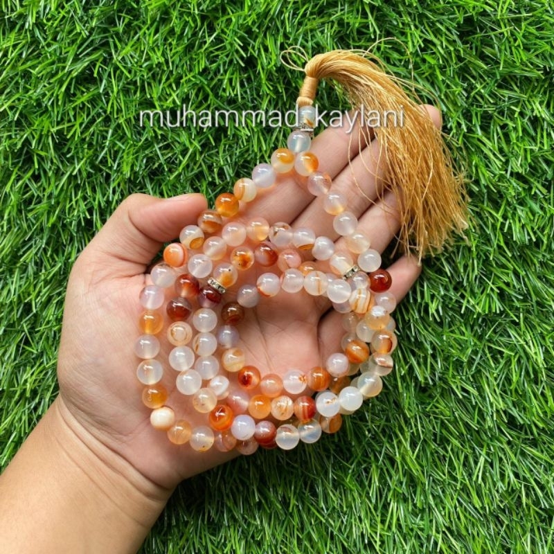 tasbih batu Akik yaman putih (N)