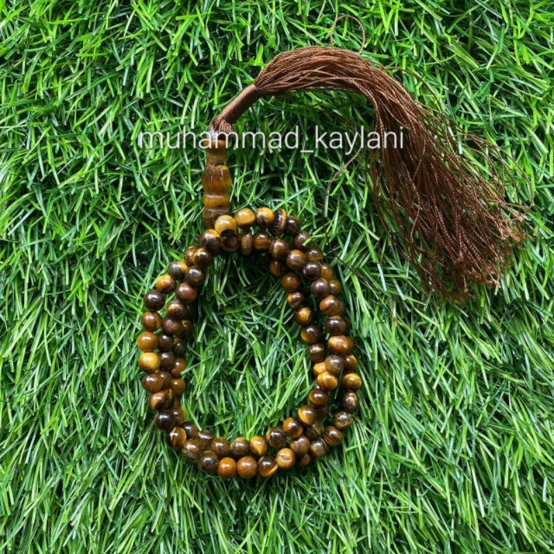 tasbih batu akik tiger eye 6 mm (N)
