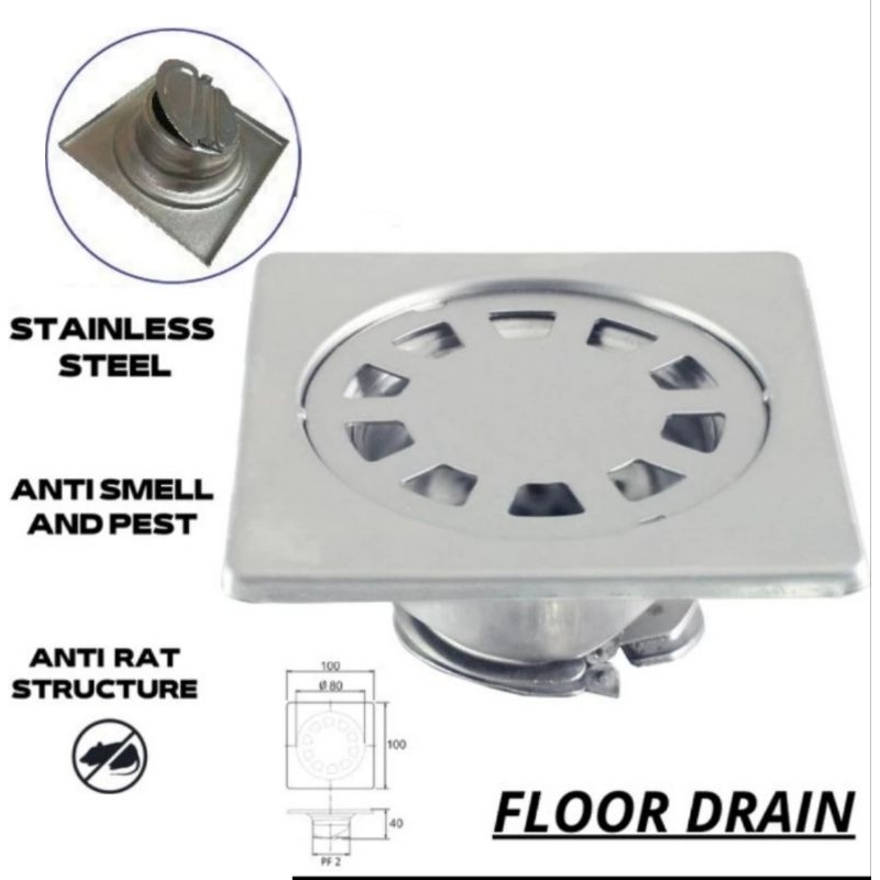 Floor Drain stainless SUS 304 Anti Bau , serangga Anti banjir Gold black dan Chrome Katup Kuningan saringan Got