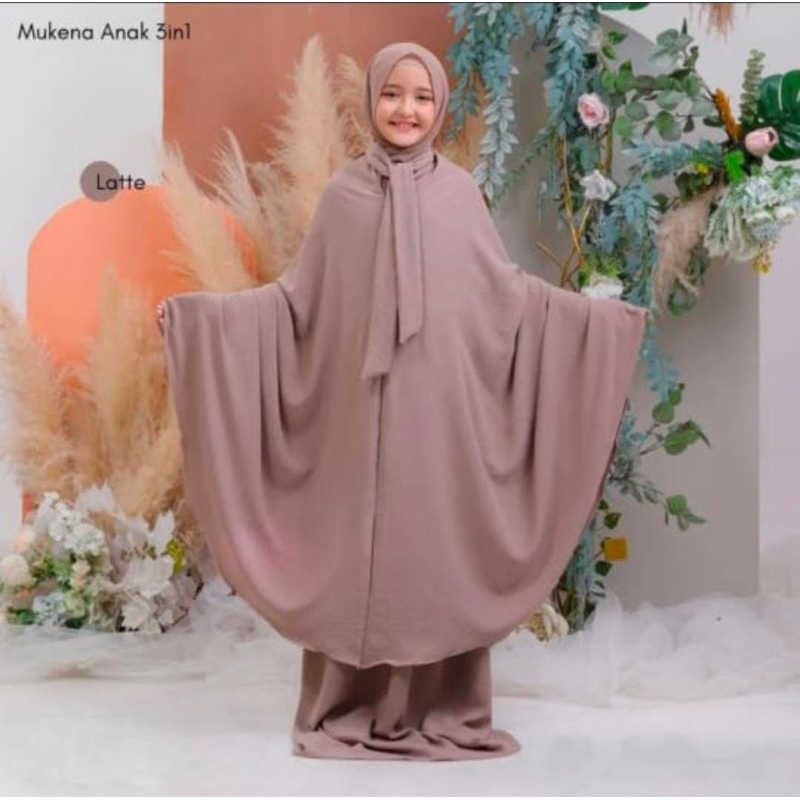 Mukena Khimara Tanggung | Mukena Cringkle | Mukena Anak Tanggung