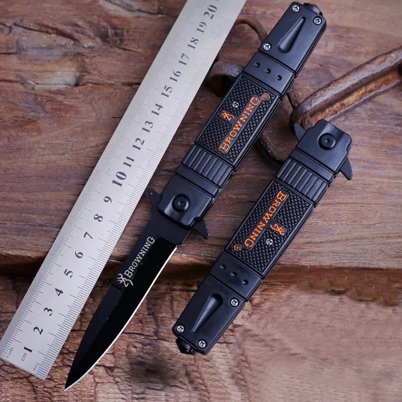 PISAU LIPAT SURVIVAL KIT BLADE PISAU GUNUNG pisau lipat outdoor Pisau Lipat Berburu Survival Tactical Knife 22cm - BROWNING